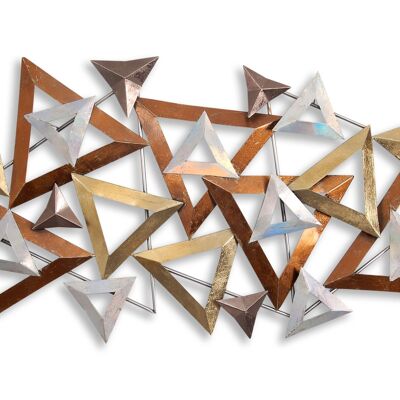 ADM - Metal painting 'Composition of triangles' - Multicolored - 63 x 130 x 6 cm