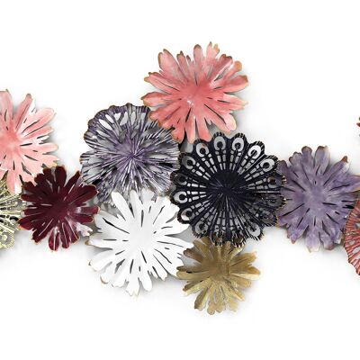 ADM - Metallbild 'Stilisierte Blumen und Blätter' - Mehrfarbig - 64 x 128 x 8 cm