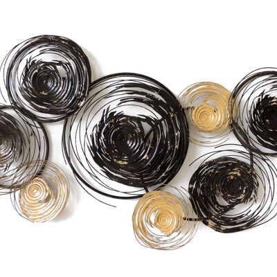 ADM – Metallbild „Abstrakt mit Spiralen“ – mehrfarbig – 70 x 143 x 7 cm