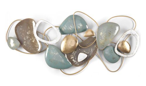 ADM - Quadro in metallo 'Composizione di pietre di fiume' - Colore Multicolore - 87 x 180 x 9 cm