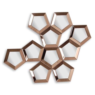 ADM - Moderner Designspiegel 'Honeycomb' - Farbige Spiegel - 79 x 100 x 3 cm