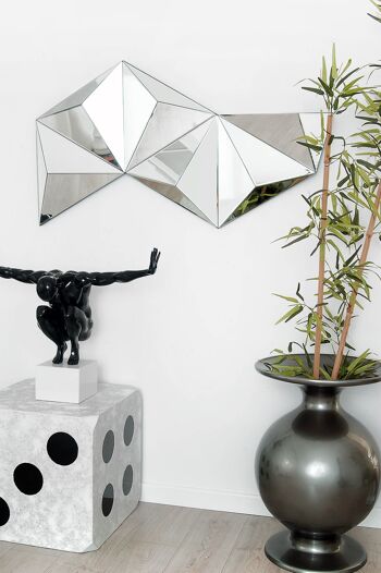 ADM - Miroir design moderne 'Origami' - Couleur Miroir - 122 x 70 x 8 cm 6