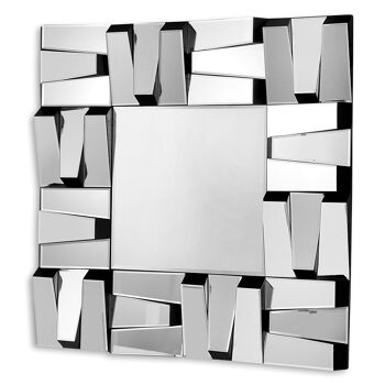 ADM - Miroir design moderne 'Rectangles avec relief' - Mirror Color - 80 x 80 x 5 cm 6