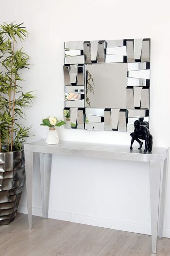 ADM - Miroir design moderne 'Rectangles avec relief' - Mirror Color - 80 x 80 x 5 cm 8