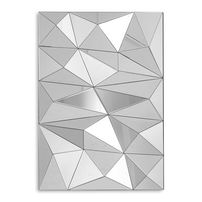 ADM - Espejo de diseño moderno 'Triángulos en voladizo' - Color Espejo - 100 x 70 x 8 cm