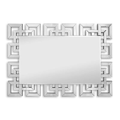 ADM - Espejo de diseño moderno 'Greca' - Color Espejo - 120 x 80 x 2 cm