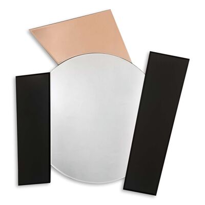 ADM - Moderner Designspiegel 'Geometrische Komposition' - Farbige Spiegel - 93 x 81 x 2 cm