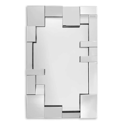 ADM - Specchio design moderno 'Rettangoli a sbalzo' - Colore Specchio - 126 x 80 x 2 cm
