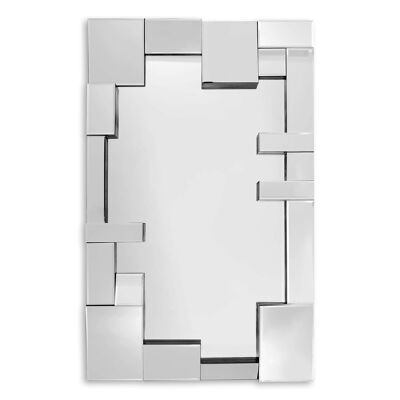ADM - Espejo de diseño moderno 'Cantilever rectángulos' - Color Espejo - 126 x 80 x 2 cm