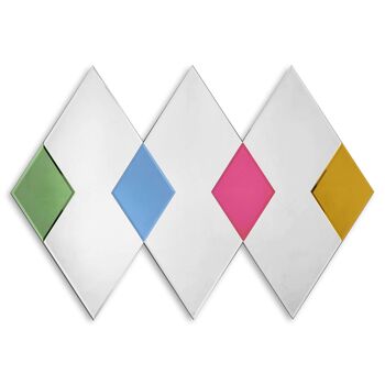 ADM - Miroir design moderne 'Rombi' - Couleur Miroirs colorés - 100 x 70 x 2 cm 4
