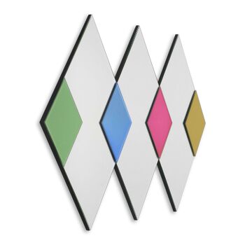 ADM - Miroir design moderne 'Rombi' - Couleur Miroirs colorés - 100 x 70 x 2 cm 5