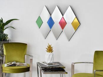 ADM - Miroir design moderne 'Rombi' - Couleur Miroirs colorés - 100 x 70 x 2 cm 6