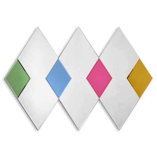 ADM - Specchio design moderno 'Rombi' - Colore Specchi colorati - 100 x 70 x 2 cm