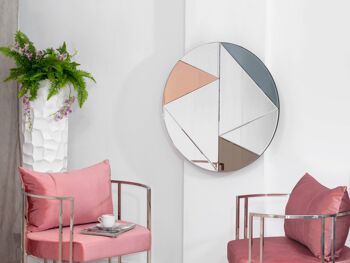 ADM - Miroir design moderne 'Triangles' - Couleur Miroirs colorés - 80 x 80 x 2 cm 3