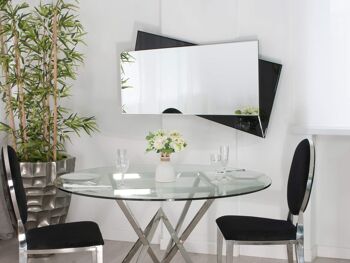 ADM - Miroir design moderne 'Rectangles superposés' - Couleur Noir miroirs - 120 x 68 x 2 cm 3