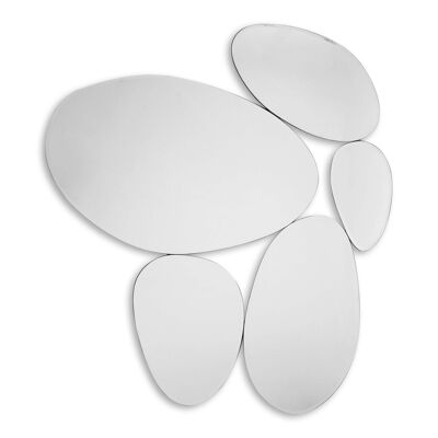 ADM - Moderner Designspiegel 'Stones' - Spiegelfarbe - 115 x 103 x 2 cm