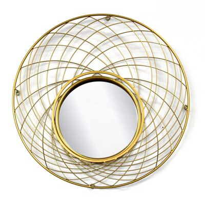 ADM - Specchio design moderno 'Eclissi' - Colore Oro - 81 x 81 x 10 cm