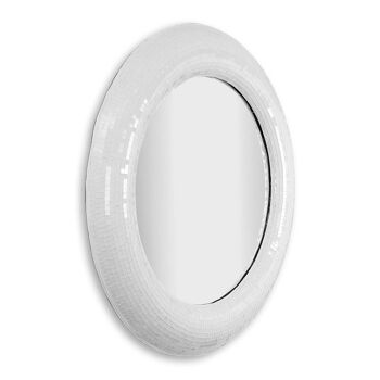 ADM - Miroir design moderne 'Round' - Coloris blanc - 102 x 102 x 6 cm 2