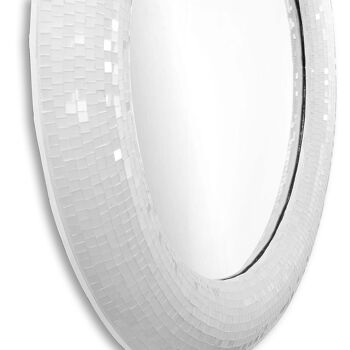 ADM - Miroir design moderne 'Round' - Coloris blanc - 102 x 102 x 6 cm 3