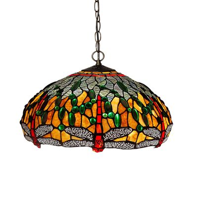 ADM - Lampadario 'Lampadario dragonfly' - Colore Arancione - 90 x Ø41 cm