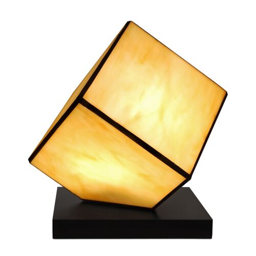 ADM - Lampada da comodino 'Abat-Jour cubo' - Colore Giallo - 24 x 22 x 22 cm
