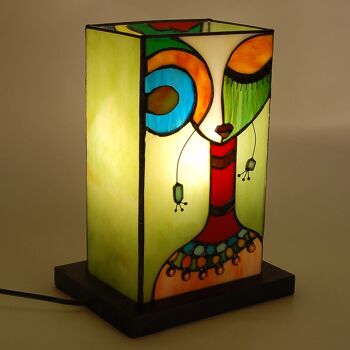 ADM - Lampe de chevet 'Abat-Jour Femme Ethnique Moderne' - Couleur verte - 29 x 21 x 16 cm 7