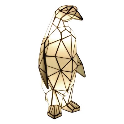 ADM - Lámpara de mesita de noche 'Pingüino facetado' - Color amarillo - 50 x 23 x 20 cm