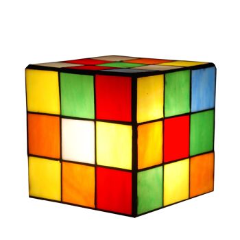 ADM - Lampe de chevet 'Abat-Jour cube Rubik' - Multicolore - 15 x 15 x 15 cm 6