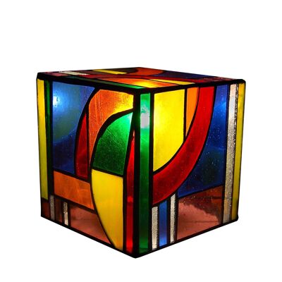 ADM - 'Abat-Jour Cube Kandinsky' Nachttischlampe - Mehrfarbig - 15 x 15 x 15 cm