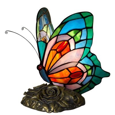 ADM - Lámpara de noche 'Mariposa' - Multicolor - 21,5 x 15 x 17 cm