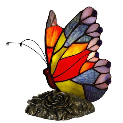 ADM - Lampe de chevet 'Papillon' - Couleur multicolore - 22 x 13,5 x 16,5 cm
