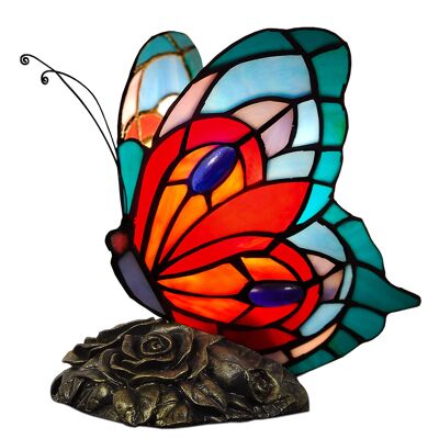 ADM - Lampe de chevet 'Papillon' - Multicolore - 21 x 21 x 15 cm