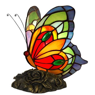 ADM - 'Butterfly' Nachttischlampe - Mehrfarbig - 22,5 x 18,5 x 16 cm