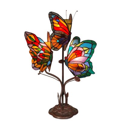 ADM - Lampada da comodino 'Farfalle' - Colore Multicolore - 53 x 35 x 27 cm
