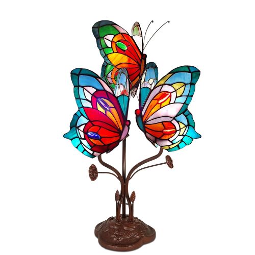 ADM - Lampada da comodino 'Farfalle' - Colore Multicolore2 - 53 x 35 x 27 cm