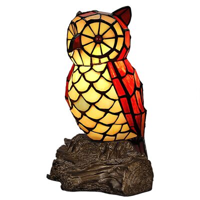 ADM - Lampe de chevet 'Chouette' - Couleur jaune - 26 x 18,5 x 15 cm