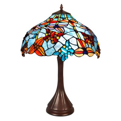 ADM - Lampe à poser 'Lampe fleurs et papillons' - Multicolore - 59 x Ø42 cm