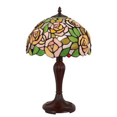 ADM - Table lamp 'Lamp with roses' - Multicolored color - 50 x Ø32 cm