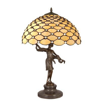 ADM - Lámpara de sobremesa 'Escultura lámpara con gemas' - Color amarillo - 62 x Ø41 cm