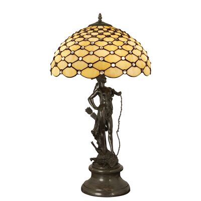 ADM - Lampe à poser 'Lampe sculpture avec gemmes' - Couleur jaune - 73 x Ø41 cm