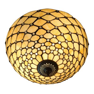 ADM - Ceiling lamp 'Plafoniera con gemme' - Yellow colour - 27 x Ø41 cm