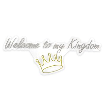 ADM - Panneau led 'Welcome to my Kingdome' - Blanc - 32 x 90 x 2 cm 6