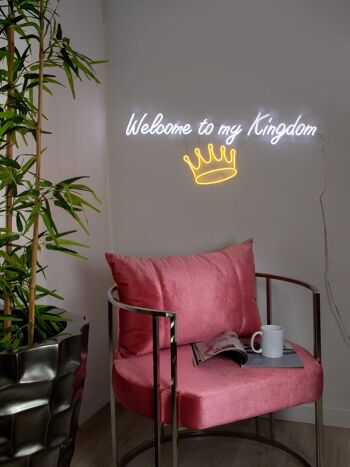 ADM - Panneau led 'Welcome to my Kingdome' - Blanc - 32 x 90 x 2 cm 7