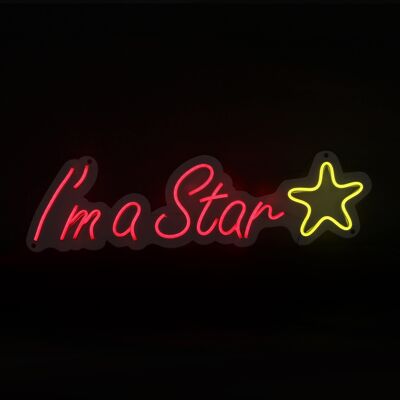 ADM - Letrero led 'I'm a Star' - Rojo - 16 x 60 x 2 cm