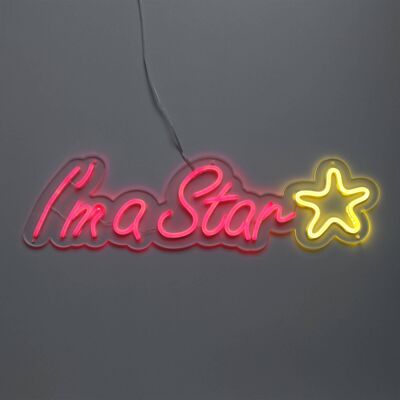 ADM - LED Signs 'I'm a Star' - Red - 16 x 60 x 2 cm
