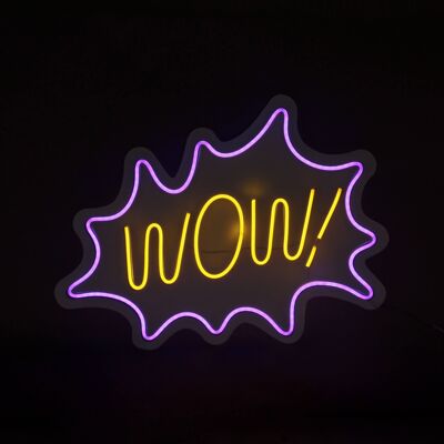 ADM - 'WOW' led signs - Yellow color - 38 x 52 x 2 cm
