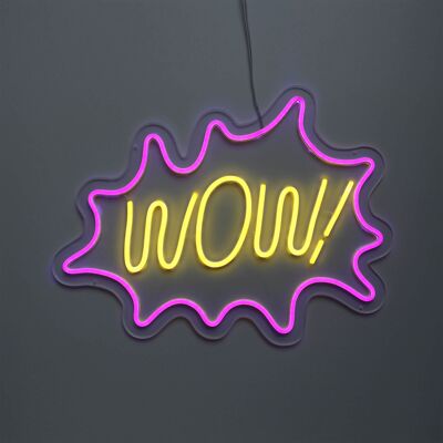 ADM - 'WOW' LED Signs - Yellow Color - 38 x 52 x 2 cm