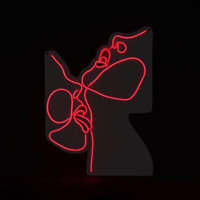 ADM - LED-Schilder "Lovers" - Farbe Rot - 60 x 44 x 2 cm