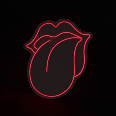 ADM - Letreros LED 'Rolling Stones' - Color rojo - 50 x 45 x 2 cm