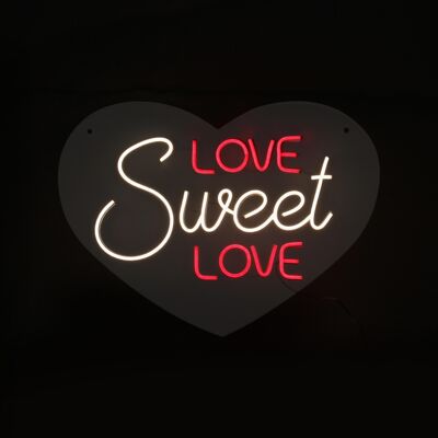ADM - Insegne led 'Love Sweet Love' - Colore Multicolore - 36 x 50 x 2 cm